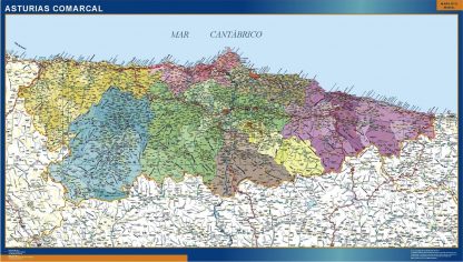 Carte Asturies politique plastifiée