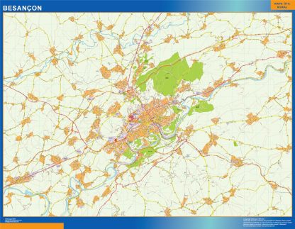 Carte Besancon plastifiée