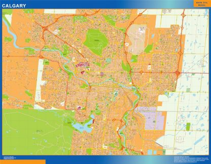 Carte Calgary plastifiée