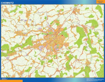 Carte Chemnitz plastifiée