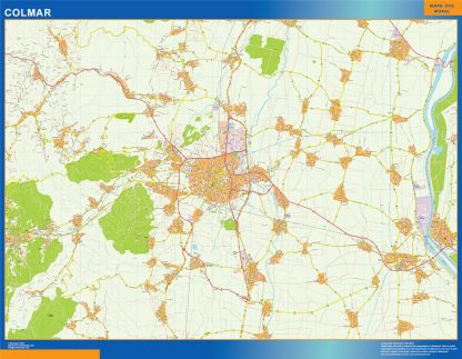 Carte Colmar plastifiée