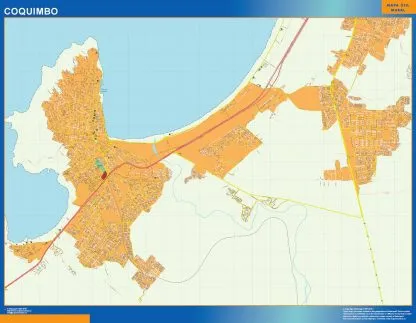 Carte Coquimbo plastifiée Chili