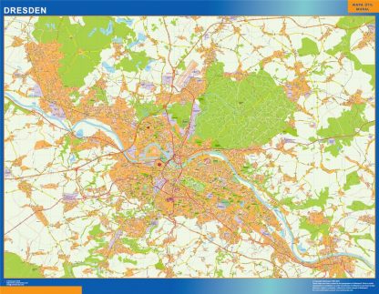 Carte Dresden plastifiée