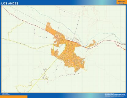 Carte Los Andes plastifiée Chili