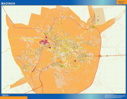 Carte Madinah plastifiée