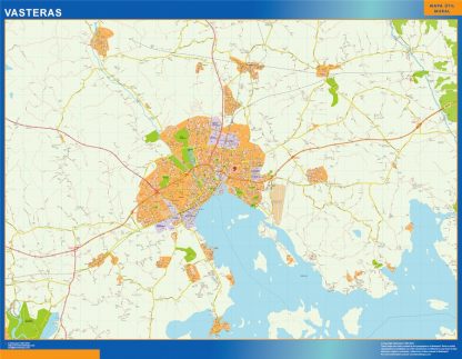 Carte Vasteras en Suède