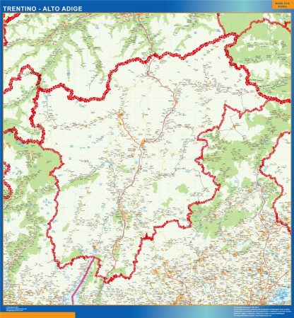 Carte plastifiée Trentino Alto Adige